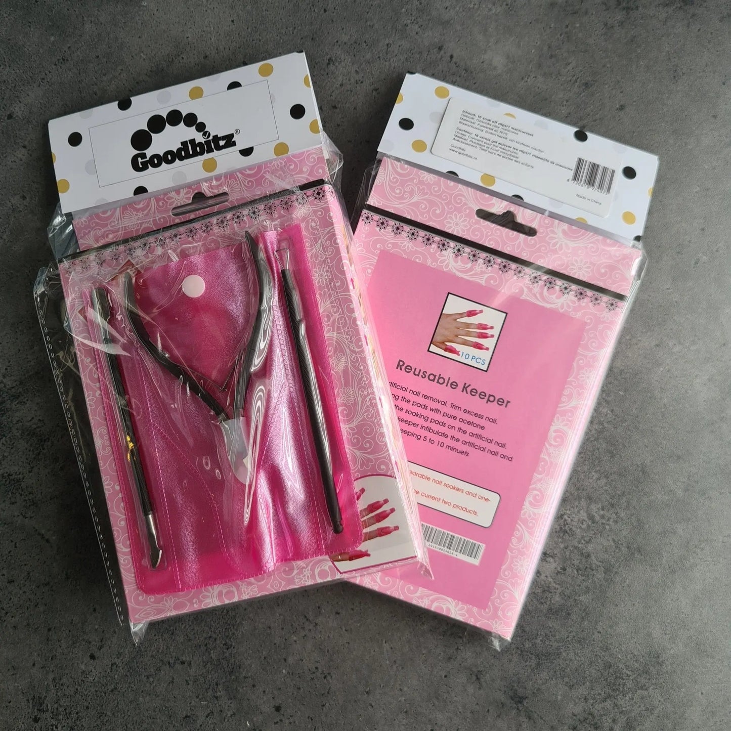 Manicureset met removal clips - Zwart - Goodbitz