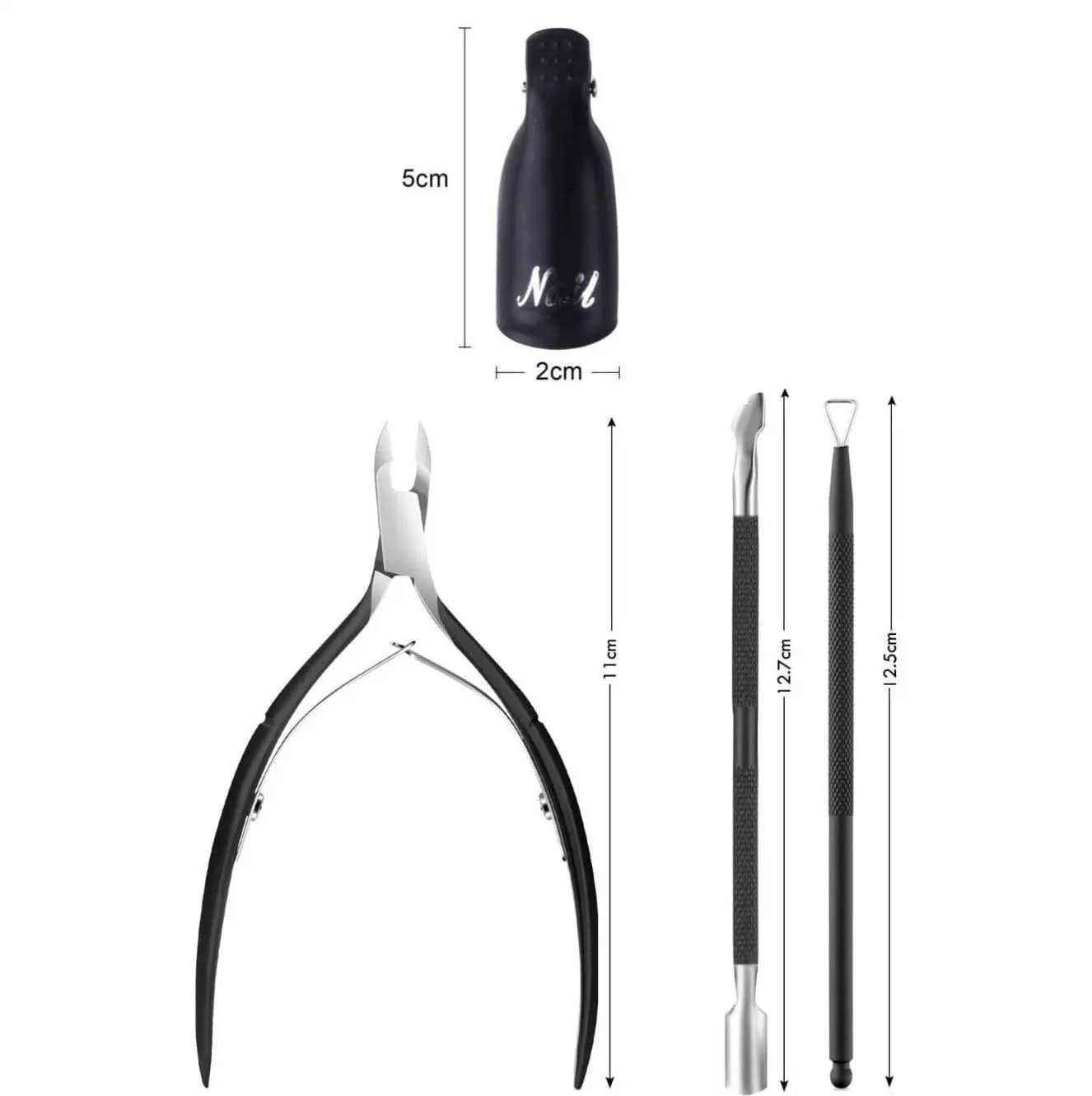 Manicureset met removal clips - Zwart - Goodbitz