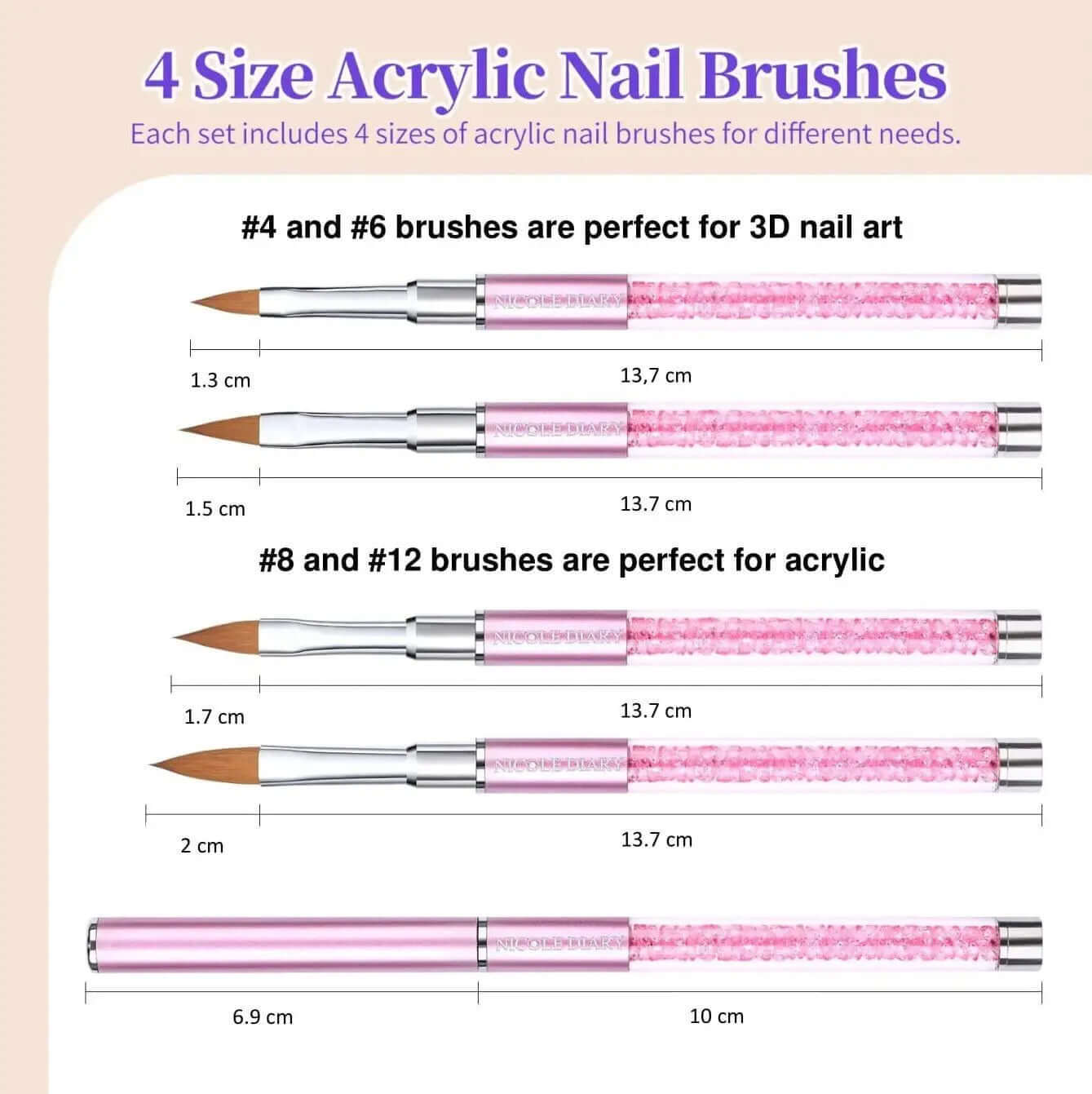 Penselen - Acryl - 4-delig - Goodbitz