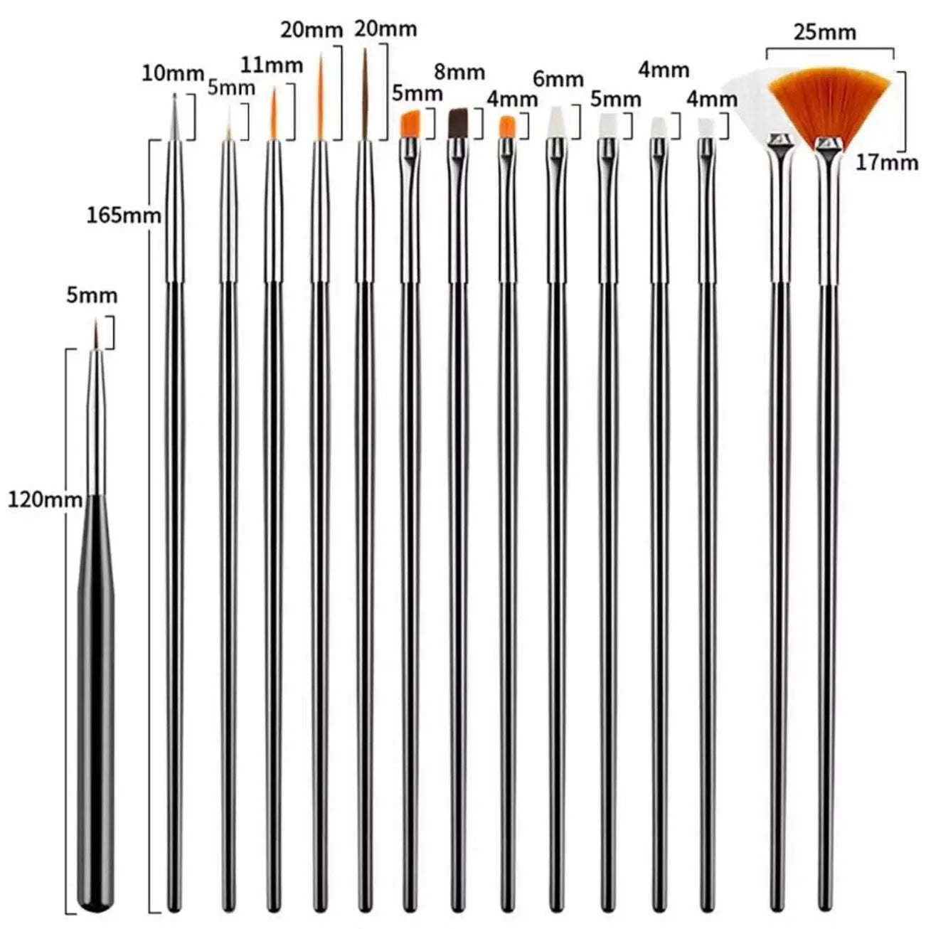 Penselen en dotting tools - 20-delig - Goodbitz